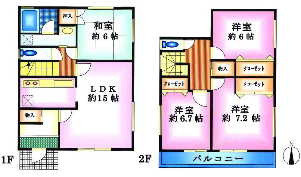 Floor plan. (1 Building), Price 36,800,000 yen, 4LDK, Land area 125.84 sq m , Building area 97.2 sq m