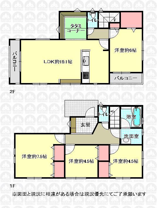 Floor plan. (B Building), Price 34,800,000 yen, 4LDK, Land area 87.9 sq m , Building area 96.78 sq m