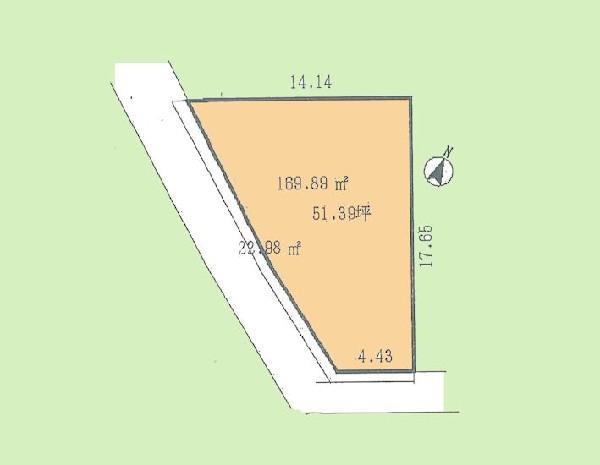 Compartment figure. Land price 51,390,000 yen, Land area 169.89 sq m