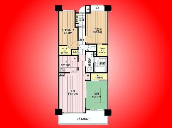 Floor plan. 2LDK+S, Price 20.8 million yen, Occupied area 73.11 sq m , Balcony area 9.4 sq m