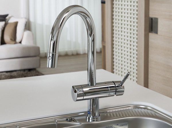 Kitchen.  [Water purifier integrated faucet] Integrated water purifier to make a delicious water to the faucet. Also it comes with a hand shower features that come in handy in the sink of care. (Model Room A type ・ Free Plan / Compensation ・ Application deadline Yes ※ Some including paid option)
