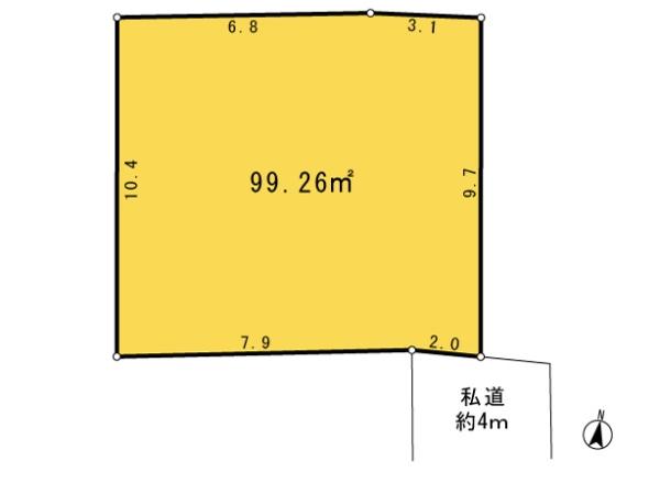 Compartment figure. Land price 16.8 million yen, Land area 99.26 sq m