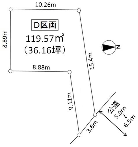 Compartment figure. Land price 45,800,000 yen, Land area 119.57 sq m