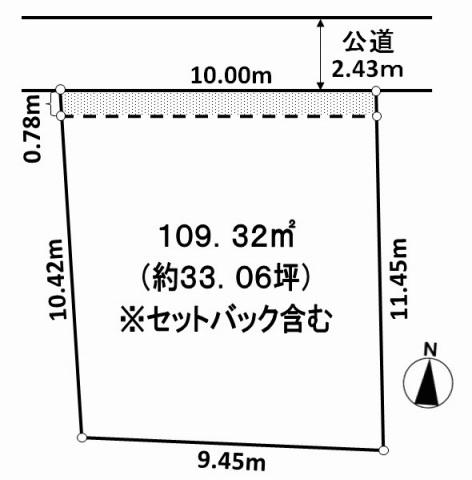 Compartment figure. Land price 17.8 million yen, Land area 109.32 sq m
