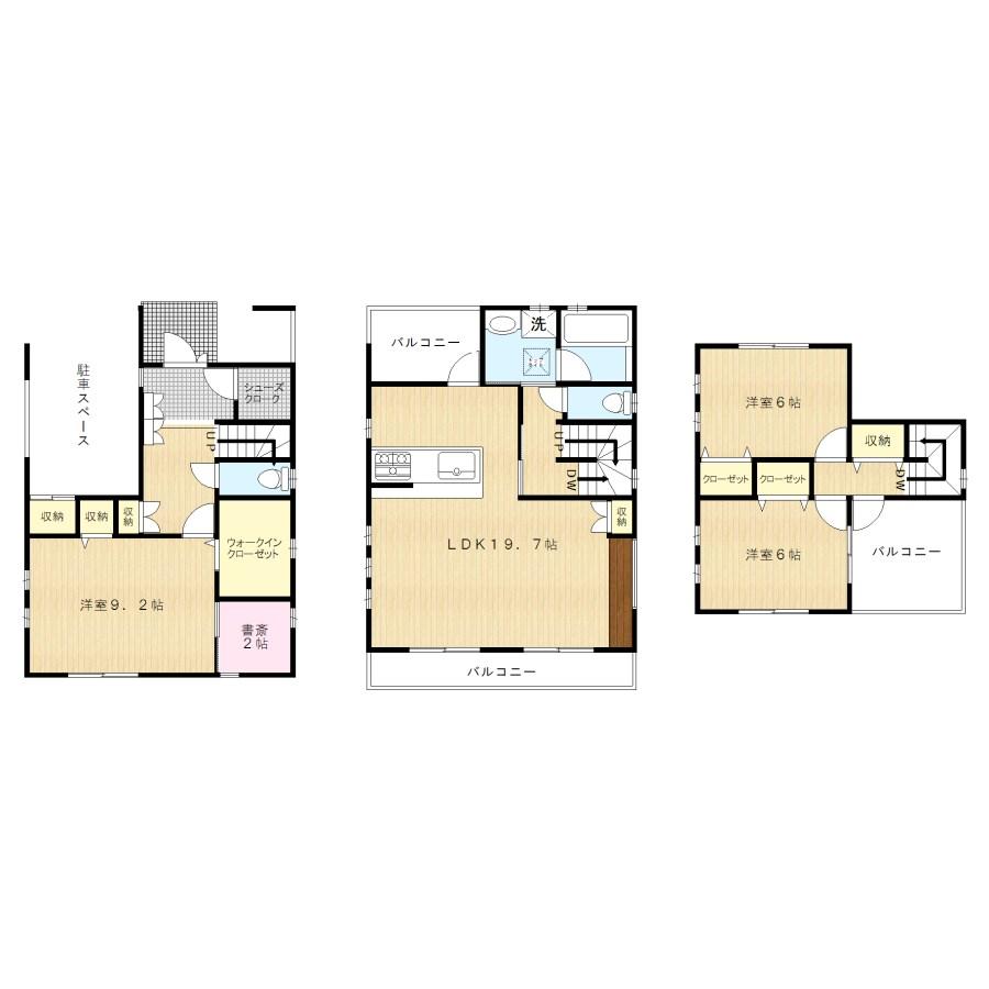 Floor plan. 35,800,000 yen, 3LDK + 2S (storeroom), Land area 90.33 sq m , Building area 126.41 sq m