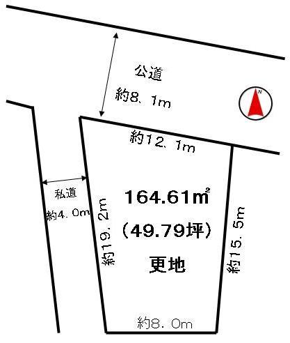 Compartment figure. Land price 49,800,000 yen, Land area 164.61 sq m