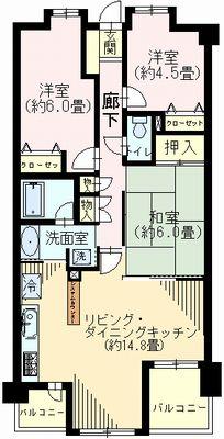 Floor plan. 3LDK, Price 18,800,000 yen, Occupied area 70.47 sq m , Balcony area 6.4 sq m
