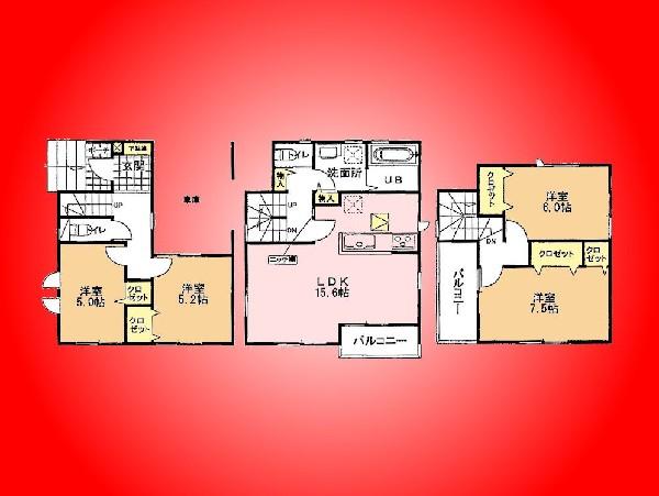 Floor plan. 31,800,000 yen, 4LDK, Land area 69.16 sq m , Building area 112.6 sq m