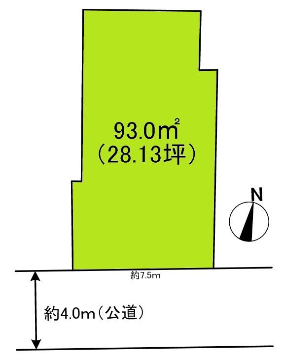 Compartment figure. Land price 30.5 million yen, Land area 93 sq m