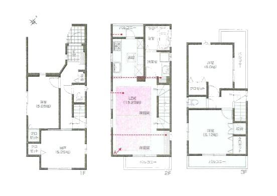 Floor plan. 34,800,000 yen, 3LDK+S, Land area 67.22 sq m , Building area 103.89 sq m