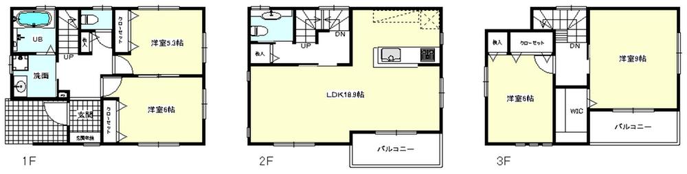 Floor plan. (B Building), Price 55,800,000 yen, 4LDK, Land area 81.2 sq m , Building area 114.26 sq m