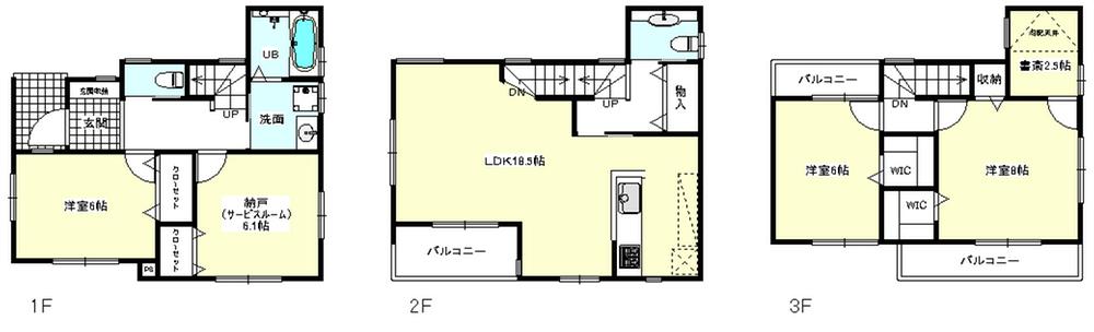 Floor plan. (C Building), Price 55,300,000 yen, 3LDK+S, Land area 81.19 sq m , Building area 115.09 sq m