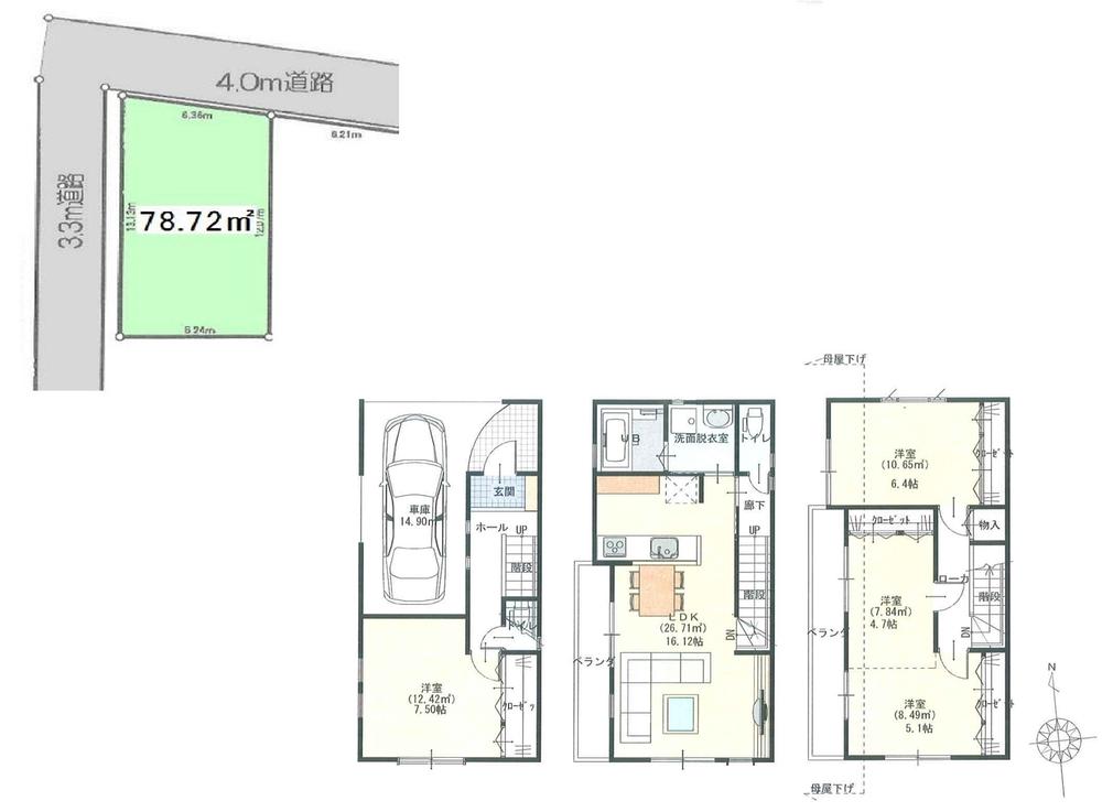 Compartment figure. Land price 29,800,000 yen, Land area 78.72 sq m