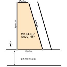 Compartment figure. Land price 40,800,000 yen, Land area 124.9 sq m