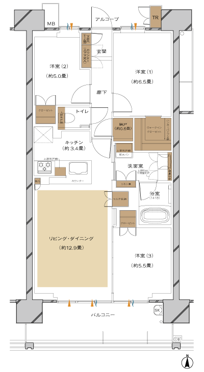 Floor: 3LDK + N + WIC, the occupied area: 75.43 sq m, Price: TBD