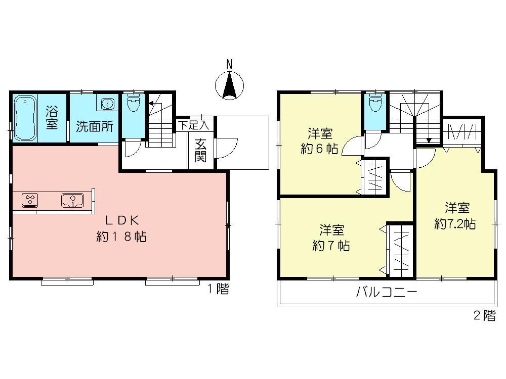 Floor plan. (Phase 1 1 Building), Price 33,800,000 yen, 3LDK, Land area 100.78 sq m , Building area 87.76 sq m