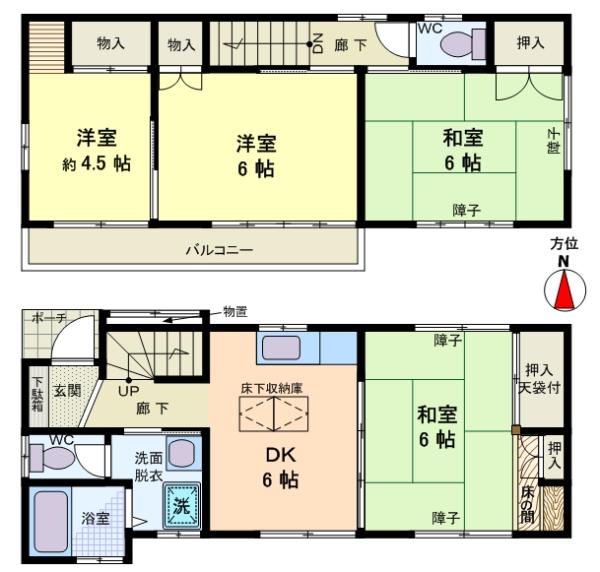 Floor plan. 27,200,000 yen, 4DK, Land area 65.53 sq m , Building area 70.95 sq m