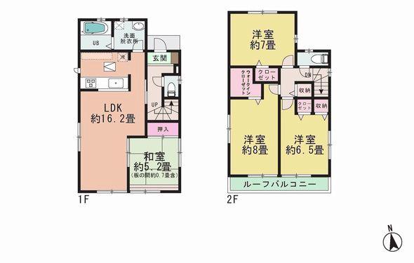 Floor plan. (3 Building), Price 32,800,000 yen, 4LDK, Land area 98.75 sq m , Building area 99.36 sq m