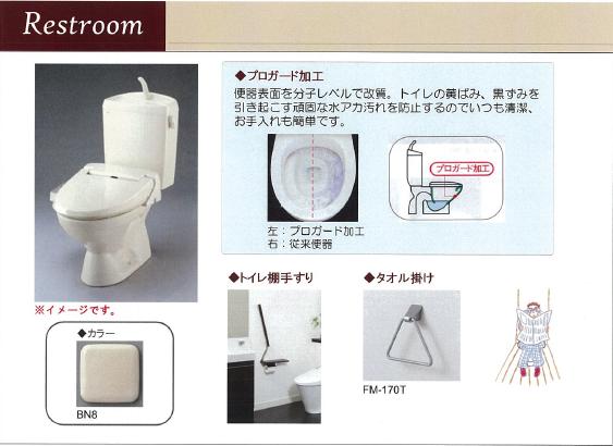 Toilet. Care is settled coking Rakuchin dirt prevention