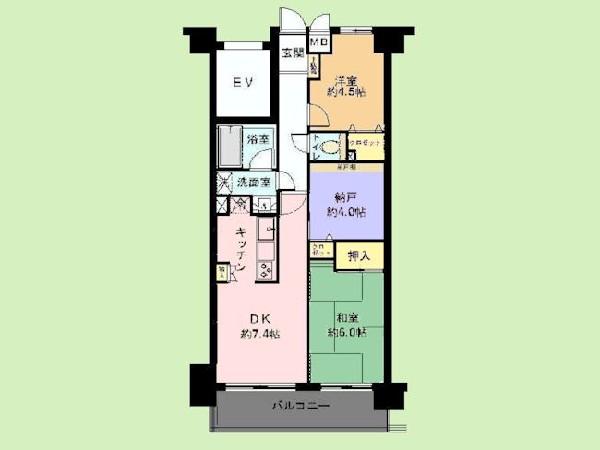 Floor plan. 2LDK+S, Price 22,800,000 yen, Occupied area 55.62 sq m , Balcony area 7.19 sq m