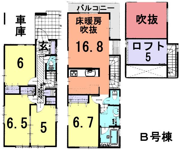 Floor plan. (B Building), Price 29,800,000 yen, 4LDK, Land area 83.04 sq m , Building area 99.78 sq m
