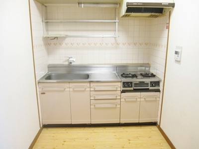 Kitchen. There is a gas stove