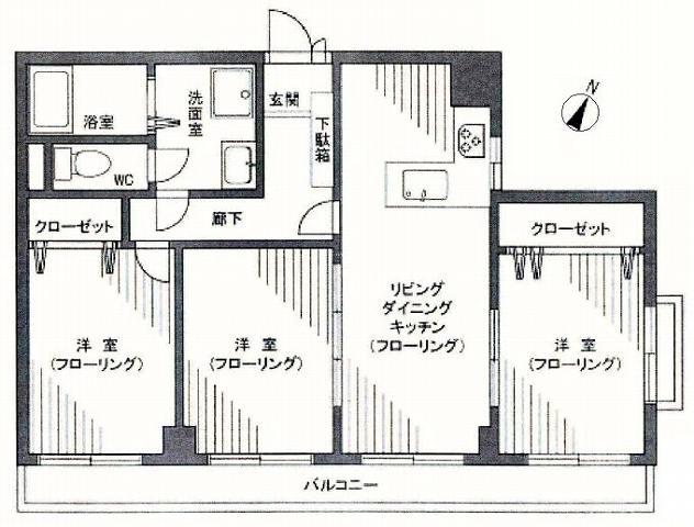 Floor plan. 3LDK, Price 17.8 million yen, Occupied area 67.04 sq m , Balcony area 11.88 sq m