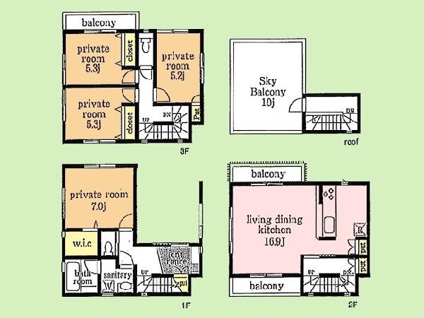 Floor plan. 41,800,000 yen, 4LDK, Land area 67.74 sq m , Building area 114.33 sq m