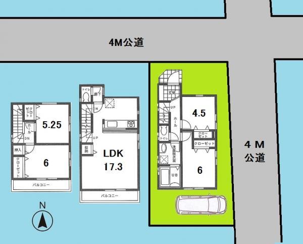 Floor plan. 49,800,000 yen, 4LDK, Land area 70.21 sq m , Building area 96.47 sq m