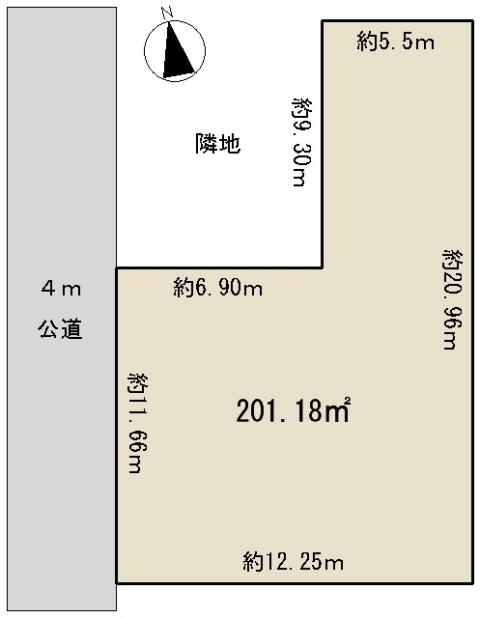 Compartment figure. Land price 90 million yen, Land area 201.18 sq m