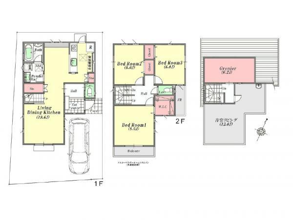 Floor plan. 44,500,000 yen, 3LDK+S, Land area 106.16 sq m , Building area 102.25 sq m