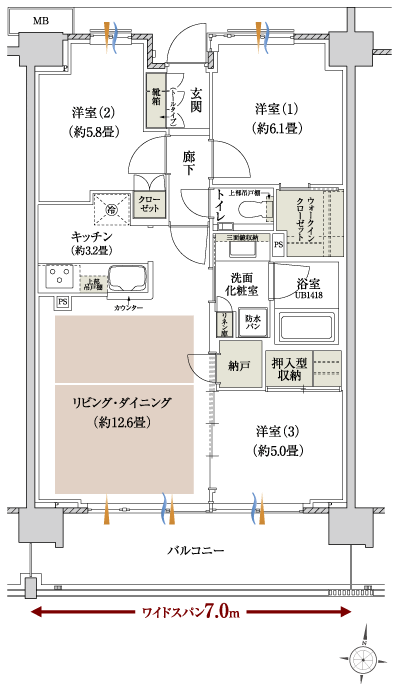 Floor: 3LDK + N + WIC, the occupied area: 71.59 sq m, Price: TBD