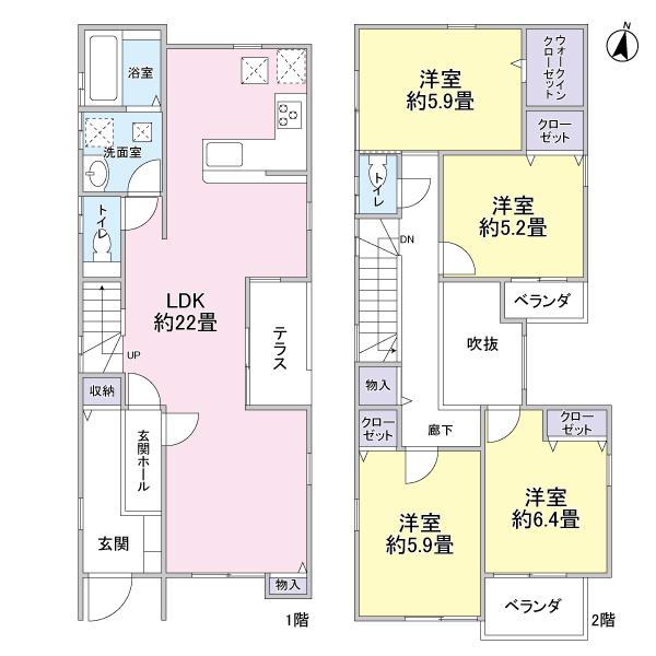Floor plan. 43,800,000 yen, 4LDK, Land area 155.23 sq m , Building area 108.85 sq m