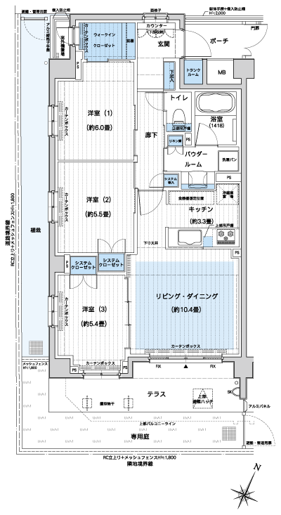 Floor: 3LDK + WIC + TR, the occupied area: 71.52 sq m