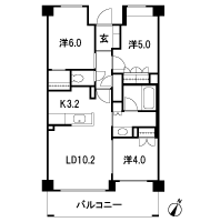 Floor: 3LDK + WIC, the occupied area: 63.76 sq m