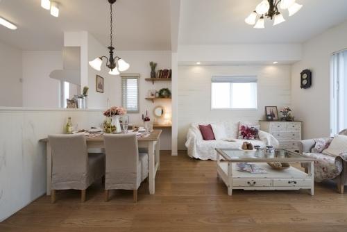 Kitchen. If you select the shabby white system, In space, such as the living room is stylish French cafe