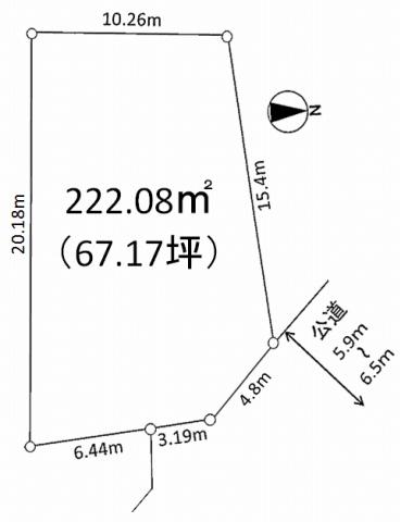 Compartment figure. Land price 90,600,000 yen, Land area 222.08 sq m