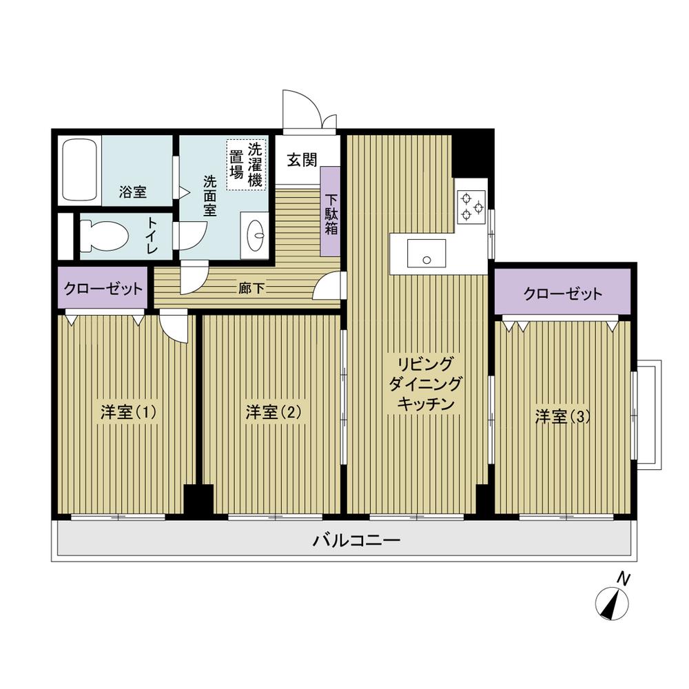 Floor plan. 3LDK, Price 17.8 million yen, Occupied area 67.04 sq m , Balcony area 11.88 sq m 3LDK 67.04 sq m