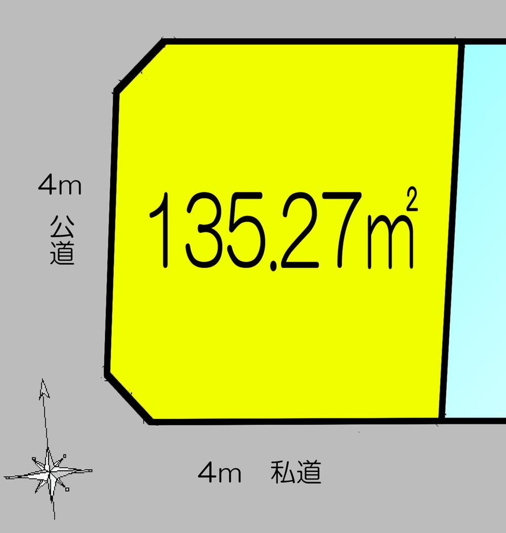 Compartment figure. Land price 38,800,000 yen, Land area 135.27 sq m