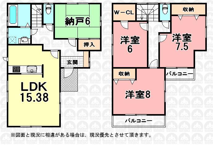Floor plan. (1 Building), Price 38,800,000 yen, 3LDK+S, Land area 100.04 sq m , Building area 103.92 sq m