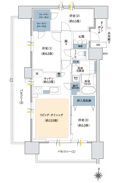 Floor: 3LDK + N + 2WIC, occupied area: 75.44 sq m, Price: TBD