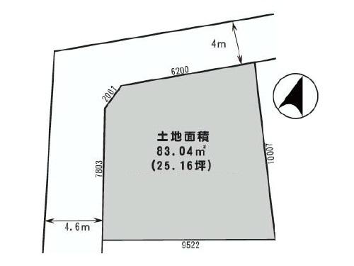 Compartment figure. Land price 22.5 million yen, Has become a land area 83.04 sq m vacant lot.