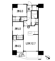 Floor: 3LDK + OS + W, the area occupied: 65.4 sq m