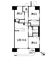 Floor: 3LDK + OS + BW, the occupied area: 70.85 sq m