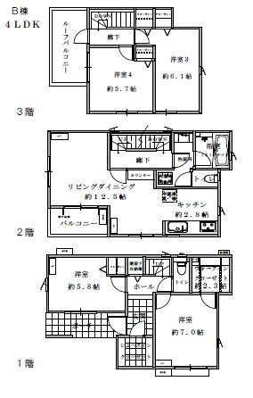 Floor plan. 38,800,000 yen, 4LDK, Land area 78.98 sq m , Building area 107.07 sq m
