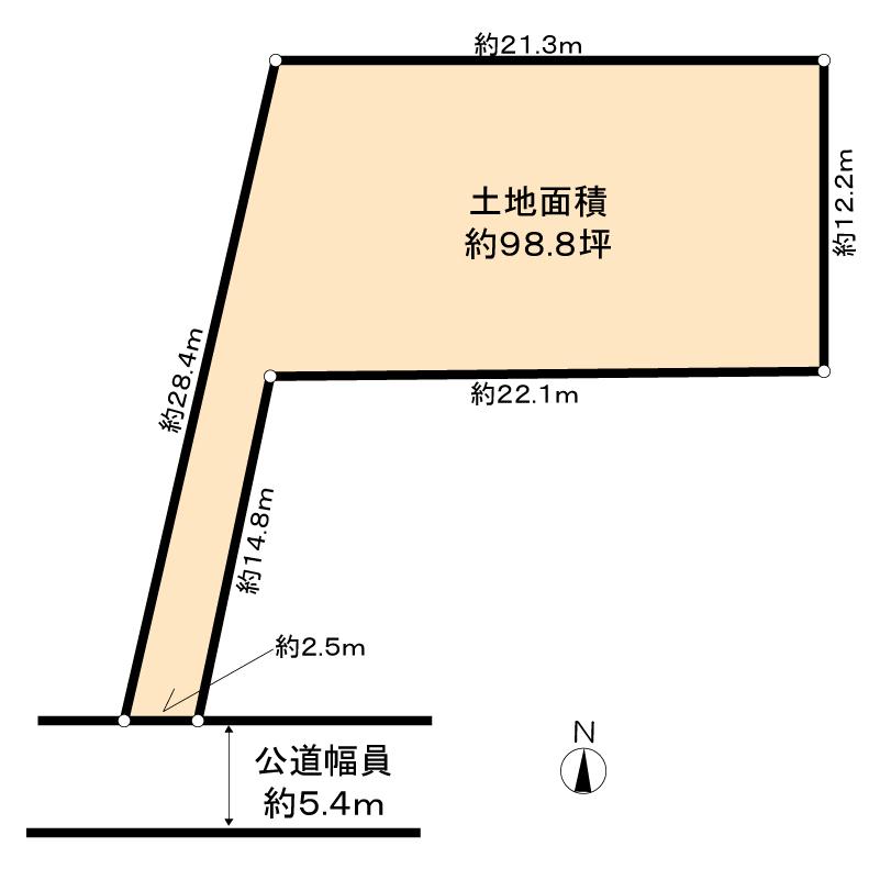 Compartment figure. Land price 54,800,000 yen, Land area 326.87 sq m