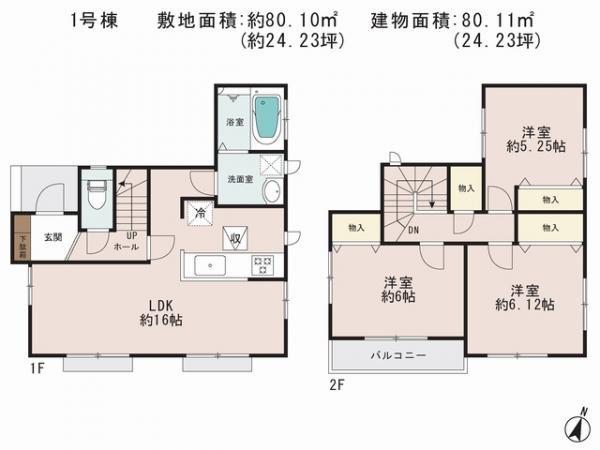 Floor plan. 28.8 million yen, 3LDK, Land area 80.1 sq m , Building area 80.11 sq m