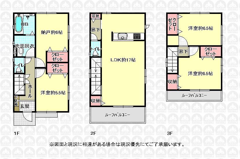 Floor plan. 29,800,000 yen, 3LDK + S (storeroom), Land area 83.81 sq m , Building area 101.43 sq m