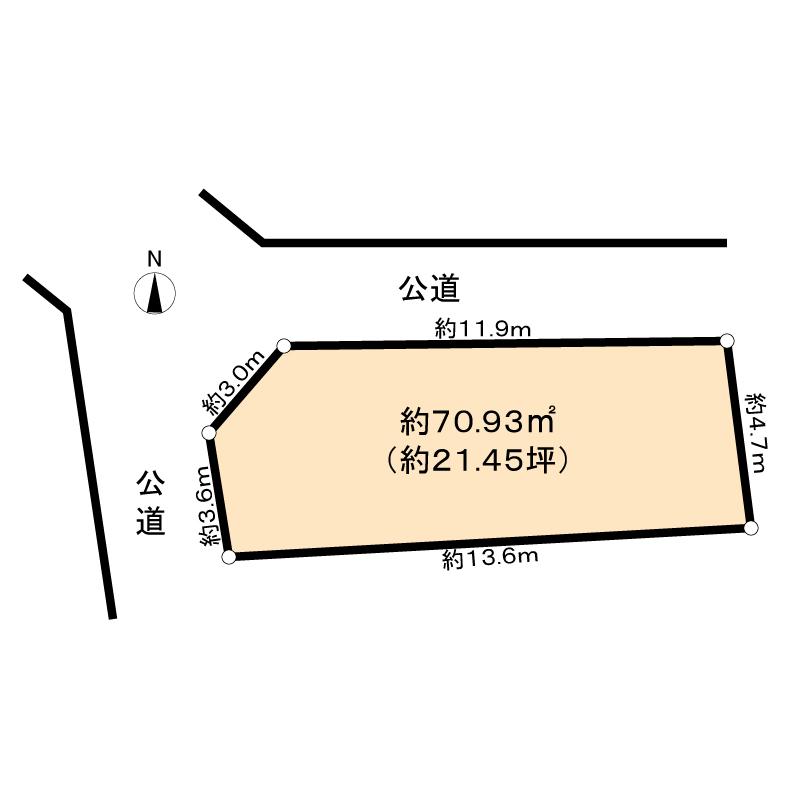 Compartment figure. Land price 17.8 million yen, Land area 70.93 sq m