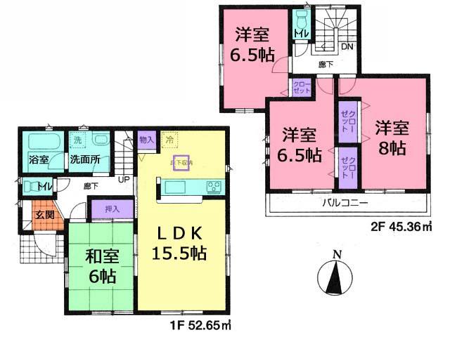 Floor plan. (7 Building), Price 25,800,000 yen, 4LDK, Land area 171 sq m , Building area 98.01 sq m